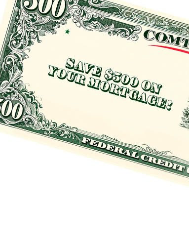 Group of friends at coffee shop viewing features of their COMTRUST Free Checking.