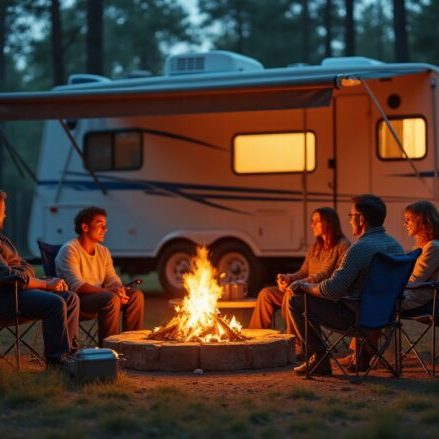 Family enjoys camping in RV purchased with COMTRUST RV loan.